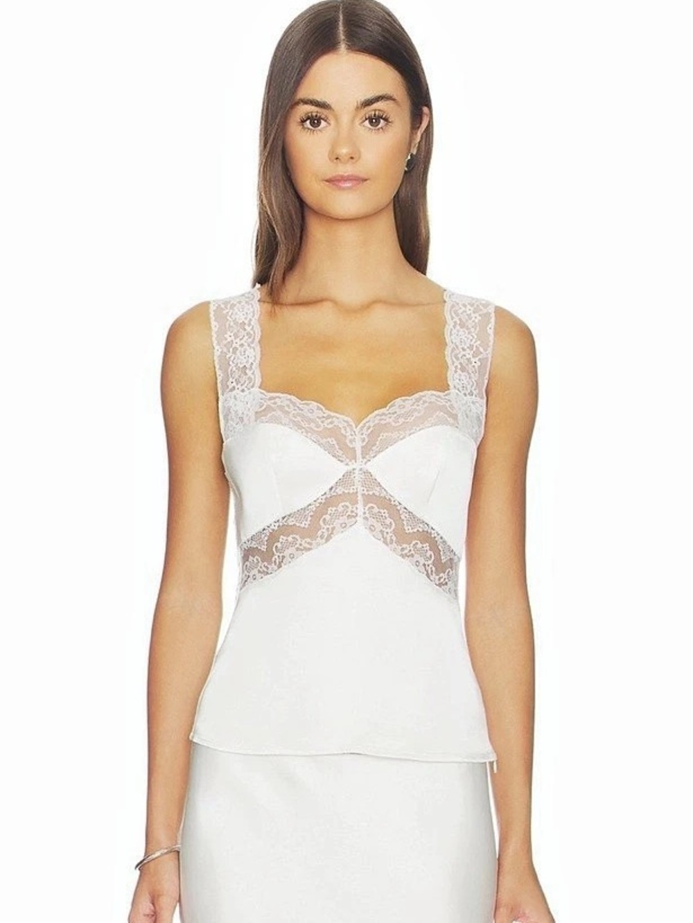 Revolve white top with lace
